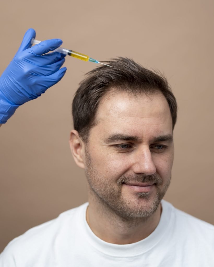 smiley-man-getting-prp-injection